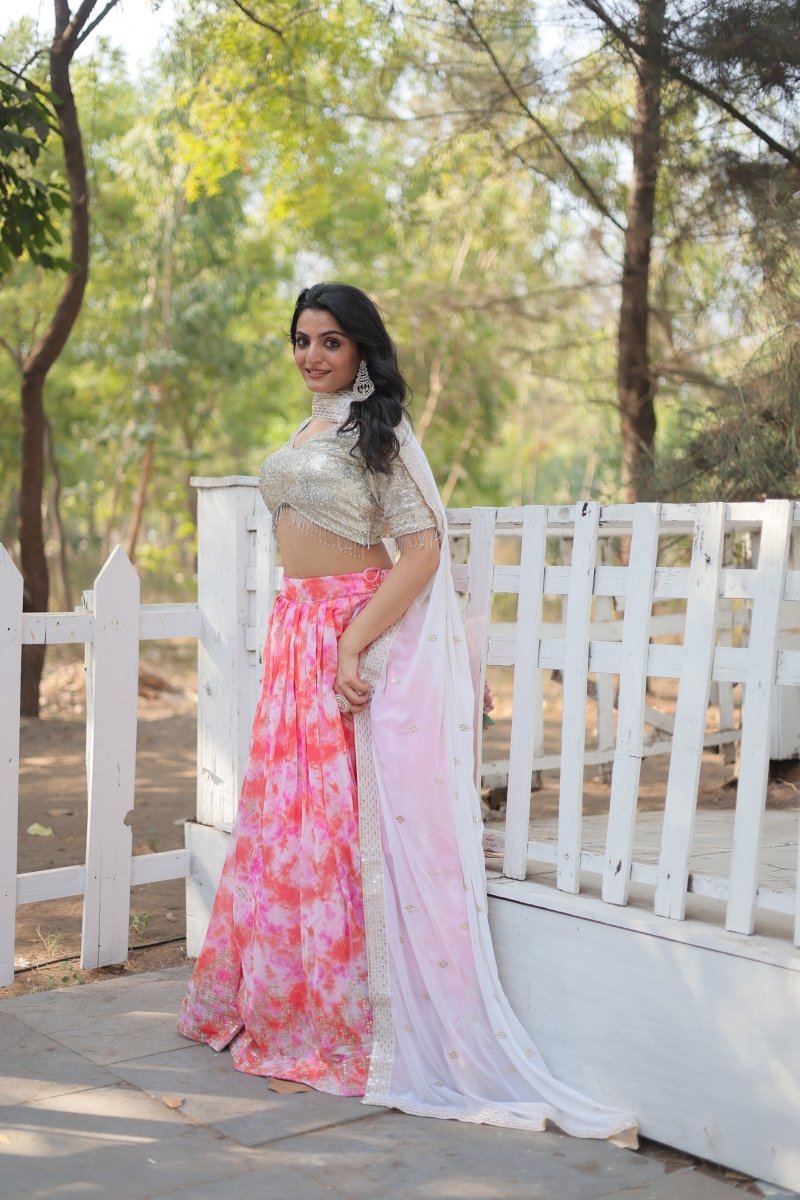WEDDING SPECIAL FAUX GEORGETTE HEAVY SEQUINS EMBROIDERED LEHENGA CHOLI (WDN113) - suitswala