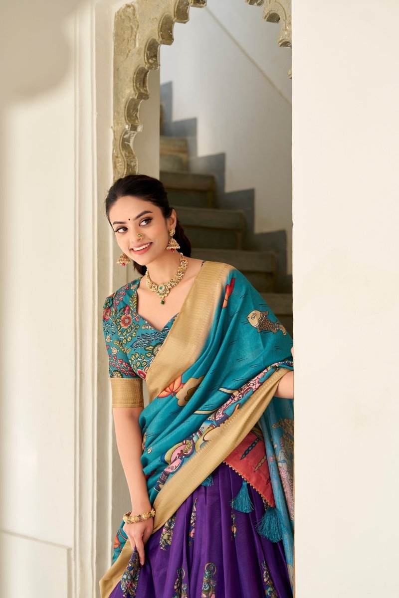 WEDDING SPECIAL KALAMKARI PRINTED LEHENGA CHOLI (WDN116) 02 - suitswala
