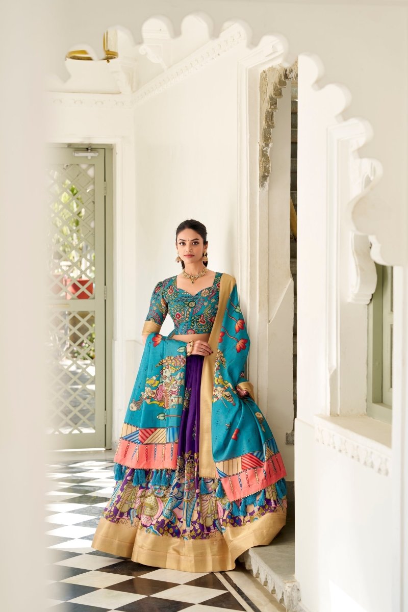 WEDDING SPECIAL KALAMKARI PRINTED LEHENGA CHOLI (WDN116) 02 - suitswala