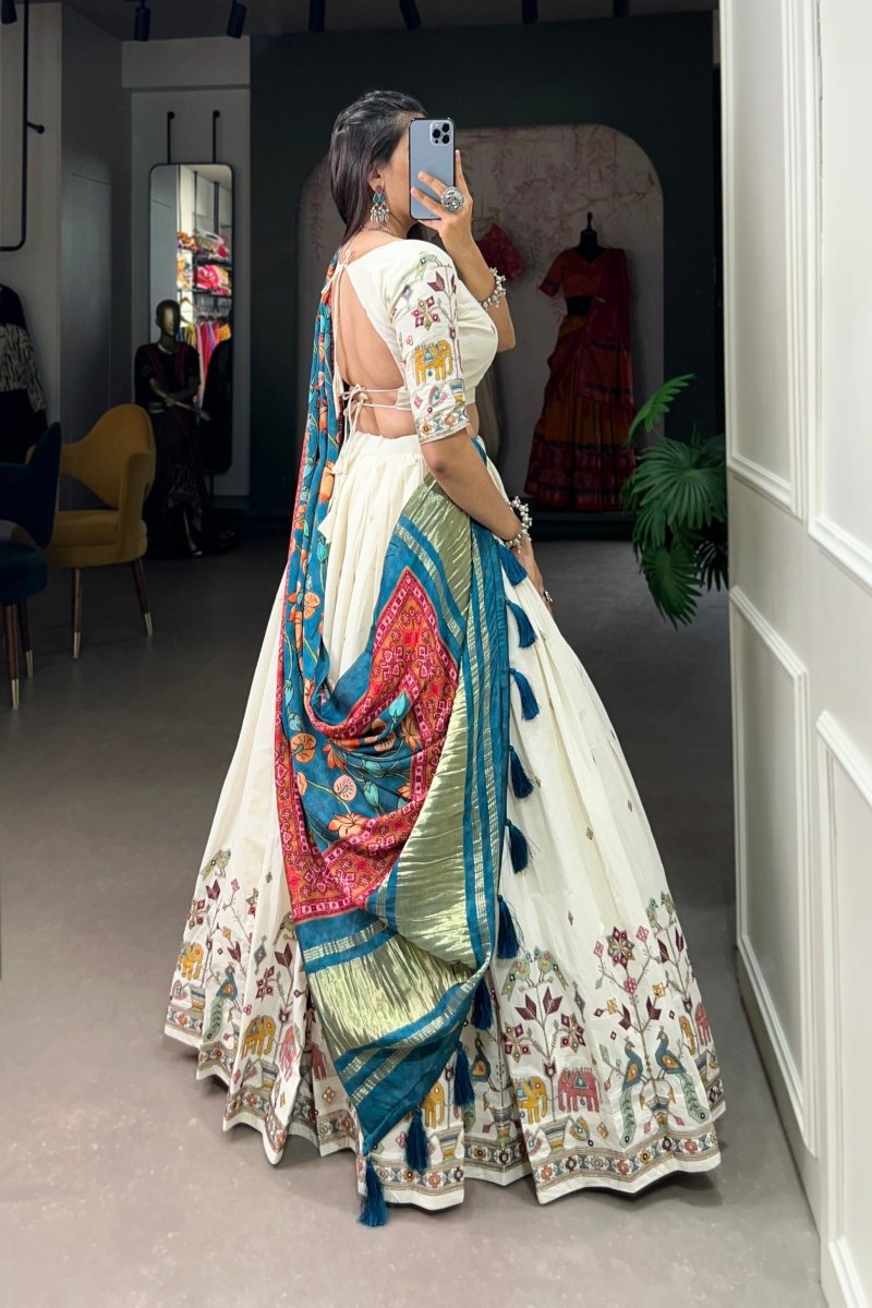 WEDDING SPECIAL KHADI COTTON LEHENGA CHOLI WITH GAJI SILK DUPATTA (WDN101)01 - suitswala