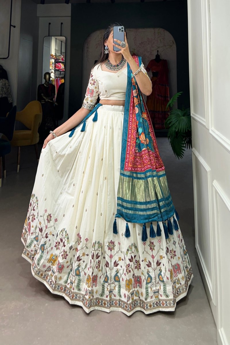 WEDDING SPECIAL KHADI COTTON LEHENGA CHOLI WITH GAJI SILK DUPATTA (WDN101)01 - suitswala
