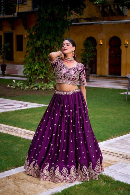 WEDDING SPECIAL RANGOLI SILK SEQUINS EMNROIDERED LEHENGA CHOLI WITH DUPATTA (WDN100) - suitswala