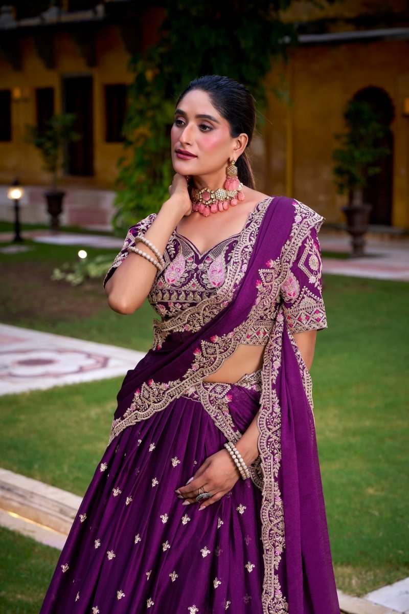 WEDDING SPECIAL RANGOLI SILK SEQUINS EMNROIDERED LEHENGA CHOLI WITH DUPATTA (WDN100) - suitswala
