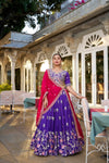 WEDDING SPECIAL VICHITRA SILK THREAD EMBROIDERED LEHENGA CHOLI (WDN118) - suitswala