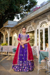 WEDDING SPECIAL VICHITRA SILK THREAD EMBROIDERED LEHENGA CHOLI (WDN118) - suitswala