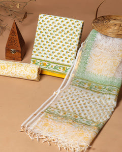 Buti Print Cotton Suit Set with Kota Doria Dupatta (3CKD722)