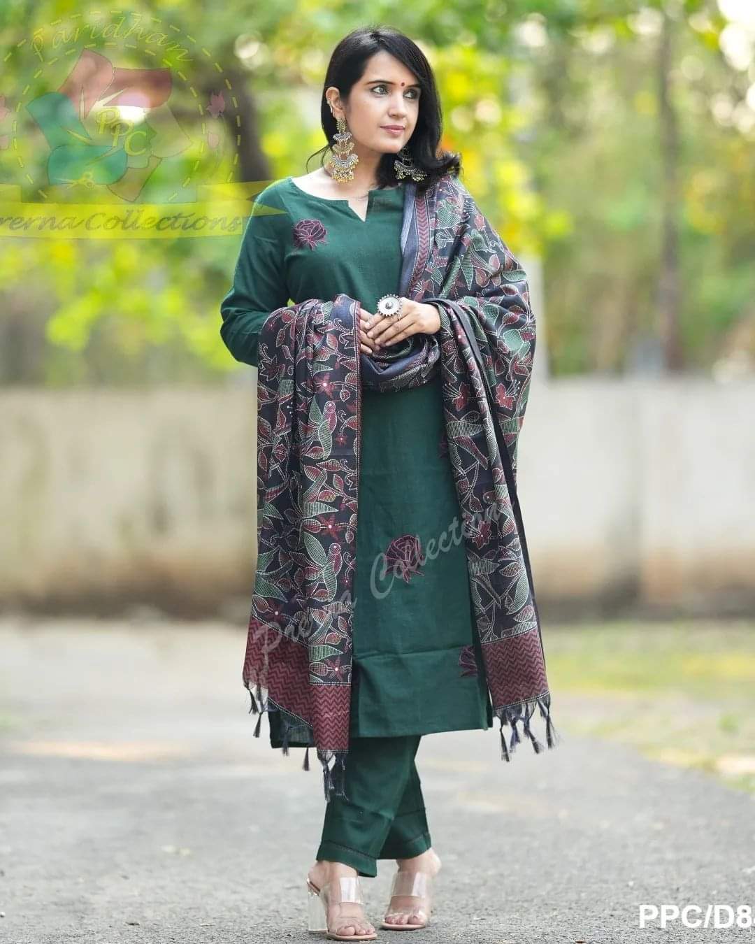 South cotton khaadi kurta set with matching embroidery (SWRD03)